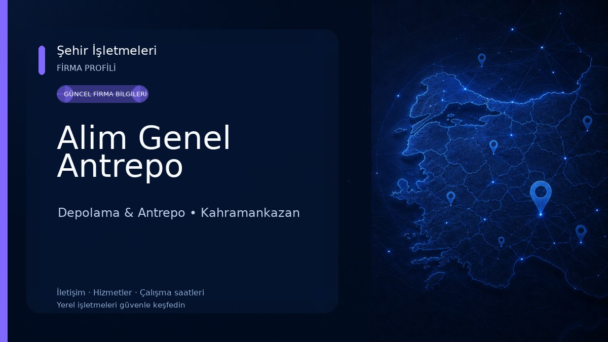 Alim Genel Antrepo Depolama & Antrepo