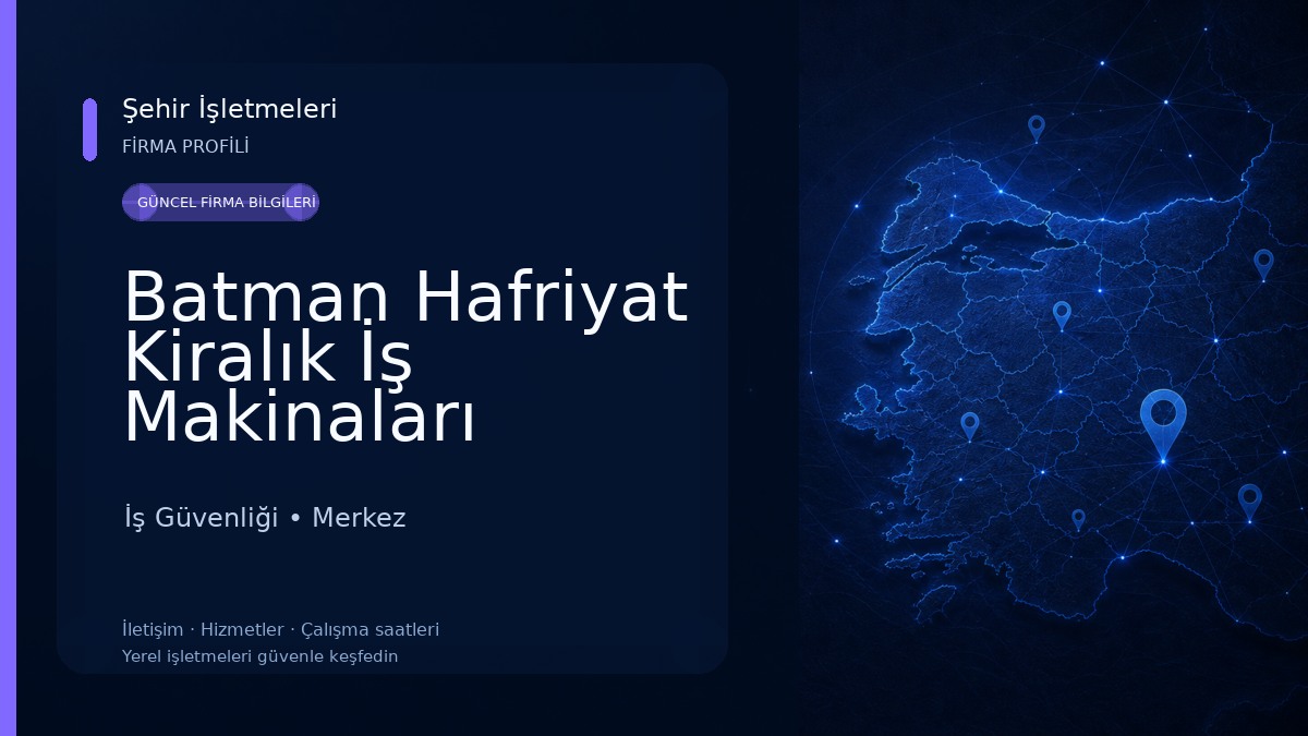Batman Hafriyat Kiralık İş Makinaları
