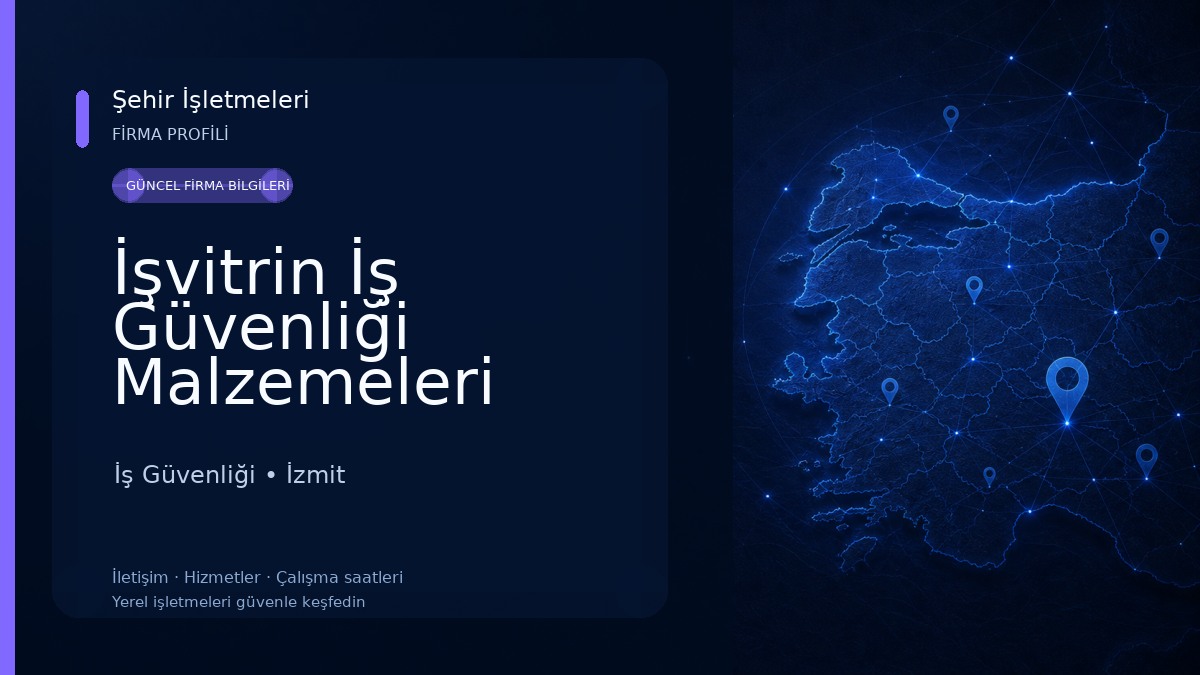 İşvitrin İş Güvenliği Malzemeleri