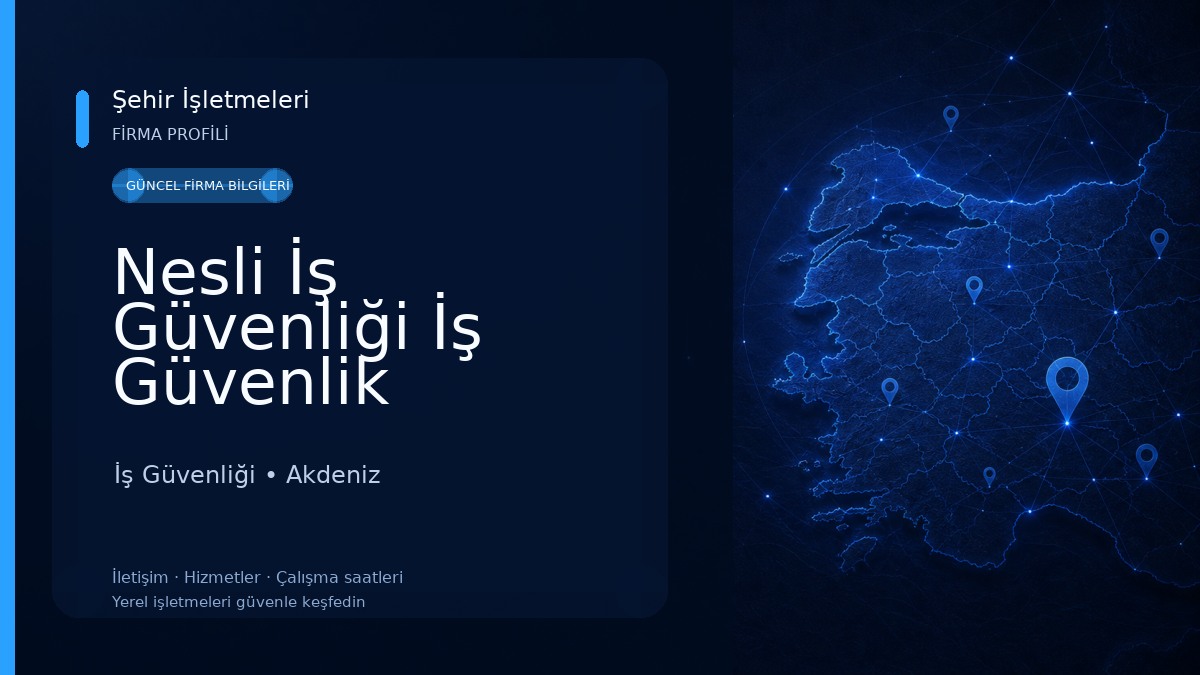 Nesli İş Güvenliği İş Güvenlik Malzemeleri İş Güvenliği