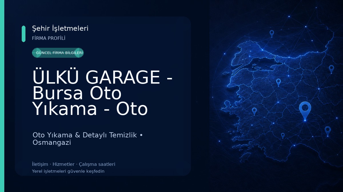 ÜLKÜ GARAGE - Bursa Oto Yıkama - Oto Kuaför Oto Yıkama & Detaylı Temizlik